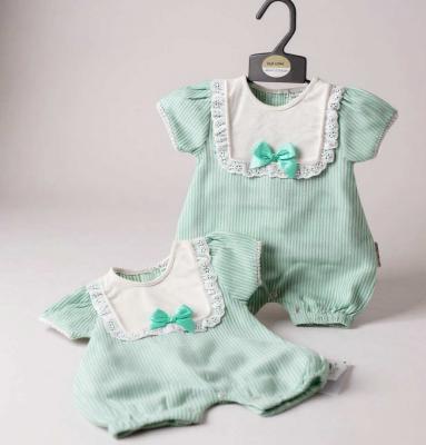 ML2120-6206-G  "Bow and Lace" Romper  (Newborn - 6 months)