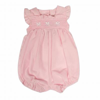 ML2120-6254P  Smocked Bow Romper  (NB-6m)