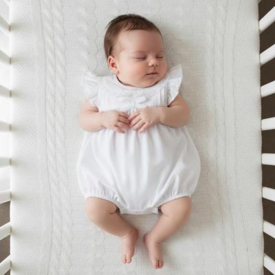 ML2120-6257-W Lace and Bow Romper (NB-6m)