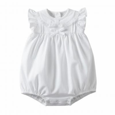 ML2120-6257W  Lace and Bow Romper  (NB-6m)