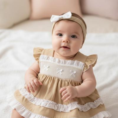 ML2120-6261-T Smocked "Ruffle" Dress and Pants set (Nb-6m)
