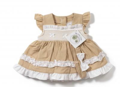 ML2120-6276T   Smocked "Bows" Dress and pants set (6-24m)
