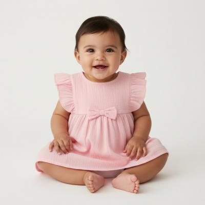 ML2120-6301-P  "Bow" Dress and pants Set  (Newborn - 6 months)