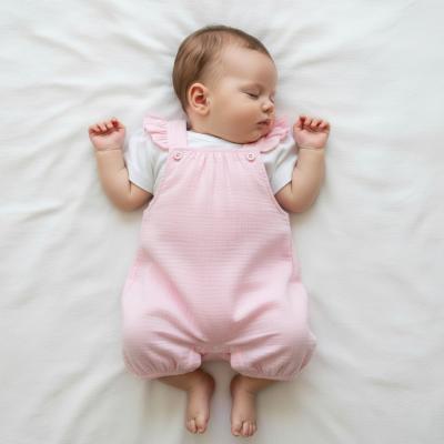 ML2120-6302-P  "Frills" Dungaree Set  (Newborn - 6 months)