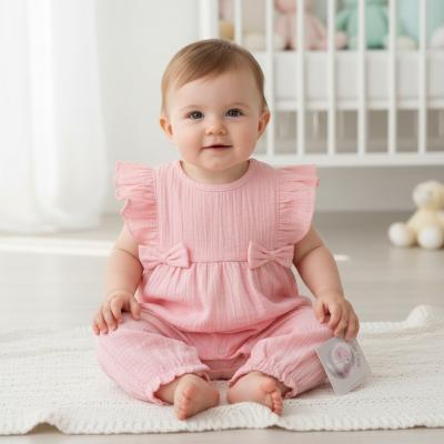 ML2120-6304p  "Frills and Bows" Romper  (Newborn - 6 months)
