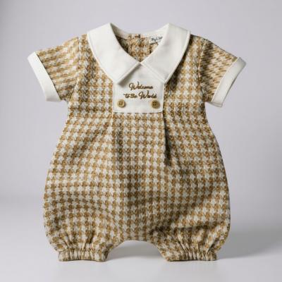 ML2120-6322T  "Welcome" Dogtooth Romper  (NB-6 months)