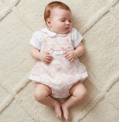 ML2120-6410P  Dungaree Paisley Romper Set  ( Newborn- 9 months)