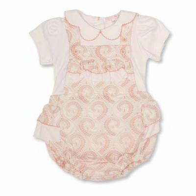 ML2120-6410 Dungaree Paisley Romper Set ( Newborn- 6 months)