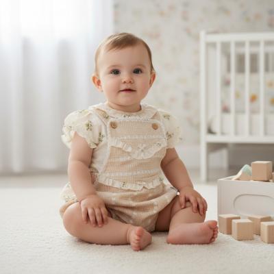 ML2120-6415E Gingham Romper Dungaree Set ( newborn - 9 months)