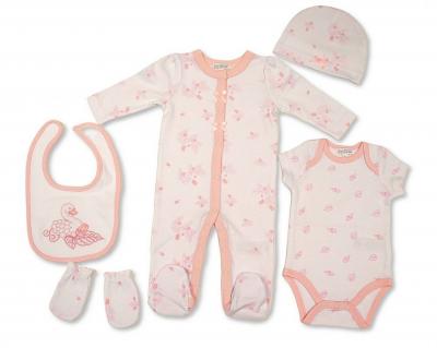 ML25-1375 Swan 5 Piece Layette Set (0-6m)