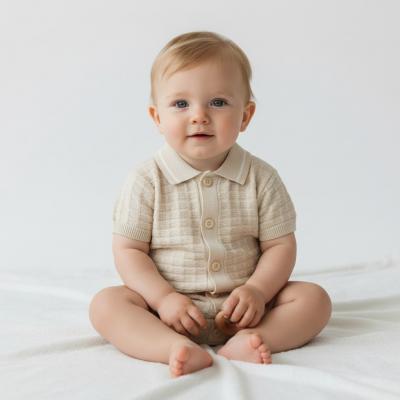 NSH13853A  Waffle True Knit Romper  (9-24 months)