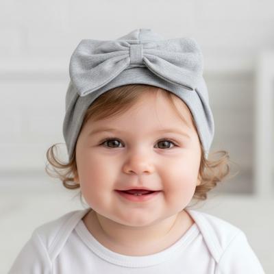 NT0503-0609G   Baby Hat with Bow  (Grey)