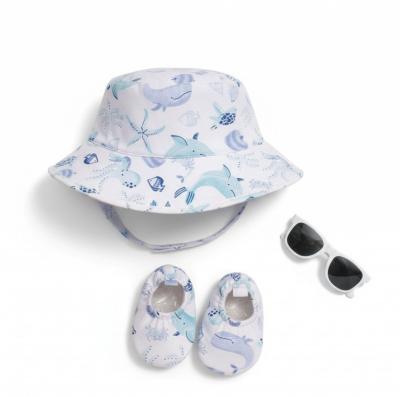NT0503-0642  Sealife Hat UPF 50+, Sunglasses UV400 & Shoes (6-18m)