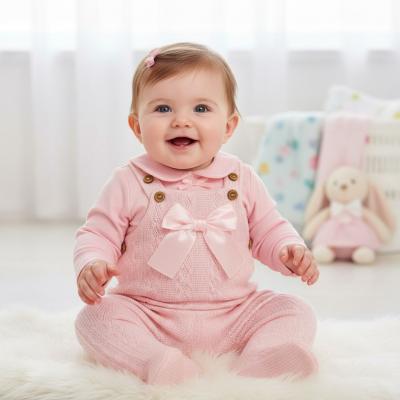 NT2020-2525P  Knitted Dungaree Set  (NB-6m)