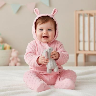 NT2020-2609-P  Bubble/Popcorn Hooded All in One  (NB-9 months)