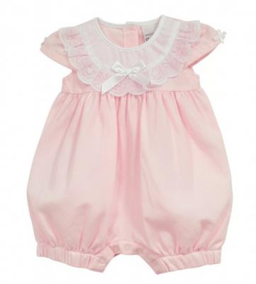 NT2120-6160-P  "Lace and Bow" Romper  (Nb-6 months)