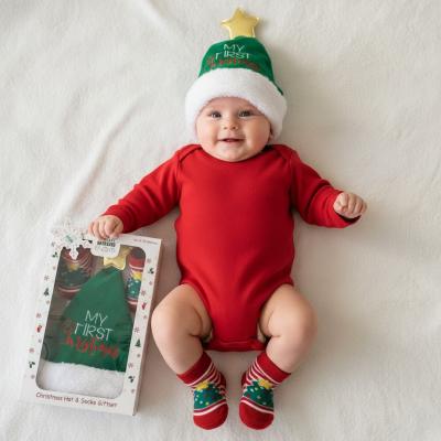 NT25-0842R  My First Christmas Gift Hat & Sock Set  (0-12 months)