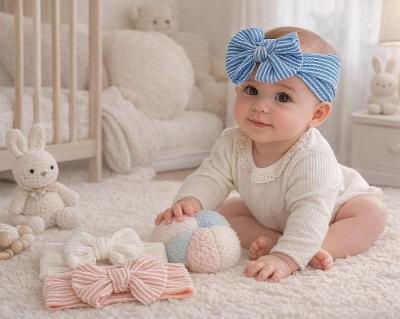 NT25-1402A  Zigzag Triple pack Stretch Bow headband set 