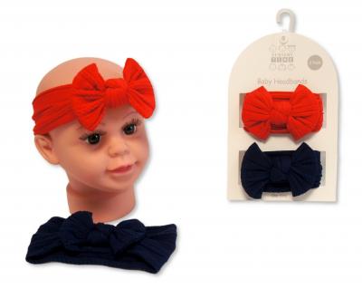 NT25-1409  Twin pack Stretch Bow headband set 
