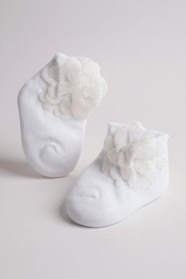 NT61-2241W  Lace Flower Socks  (Choose Size 0-6m)