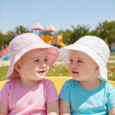 PB0383-WP  Broderie Anglaise Overlap Hat  ( 6-18 months)