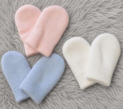 PB1742-9 Knitted Thumbless Mitten (Pink Blue White - One Size)