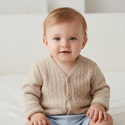 PX0876-BISA  Natural Leon Cardigan  (Newborn -6 months)