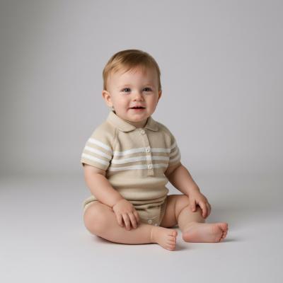 PX09430-N Mateo Natural Stripe Romper (9-24 months)