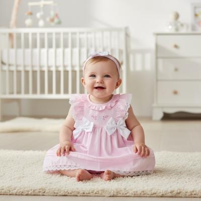RBF09237B  Lace and Bows Dress Set  (9-24 months)