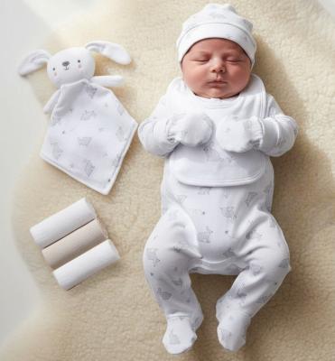 RBF10115-W  8 Piece "Bunny" Layette Set SINGLE  (3-6 only)