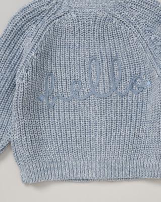 RBG12760  Blue "Hello" Cardigan  (0-12 months)
