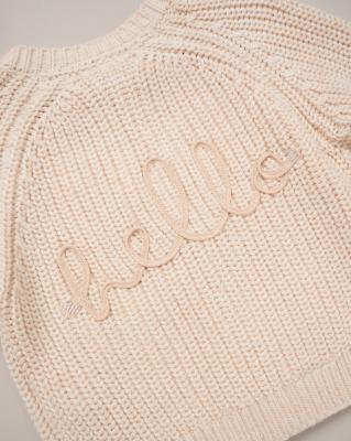 RBG12761  Cream "Hello" Cardigan  (0-12 months)