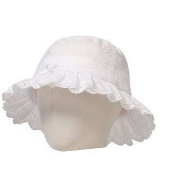 SB0503-644W  White  Broderie Anglaise Summer Hat  (0-12 months)