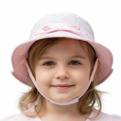 SB0503-0645P Pink Broderie Anglaise Summer Hat (0-12 months)