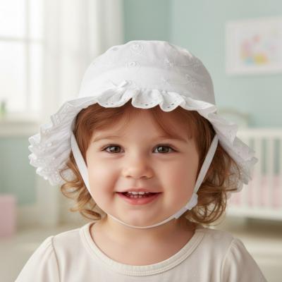 SB0503-644W White Broderie Anglaise Summer Hat (0-12 months)