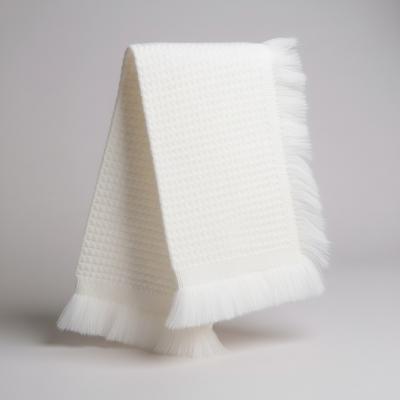 SB110-034W White "Waffle" Shawl