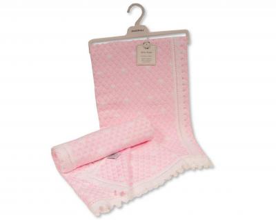 SB110-413P  Pink "Hearts" Shawl 