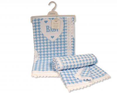 SB110-414S  Sky "Baby and Hearts" Shawl 