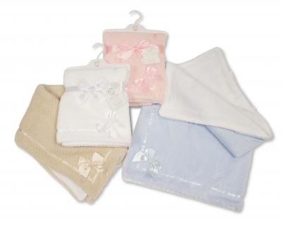 SB112-2026L  Waffle and Sherpa Bow Wrap  (Choose colour)