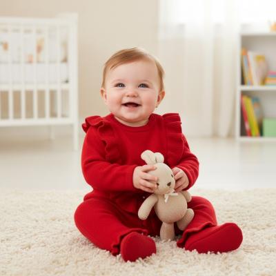 SM6855R  Red Frilled Knitwear  (0-12 months)