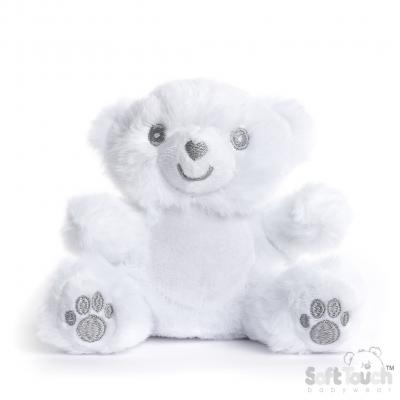 STEST60W  White Recycled Teddy Bear with Paws 15cm 