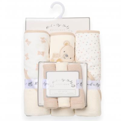 STH12871 Hooded Towel and Wash Cloth Set "Bear"