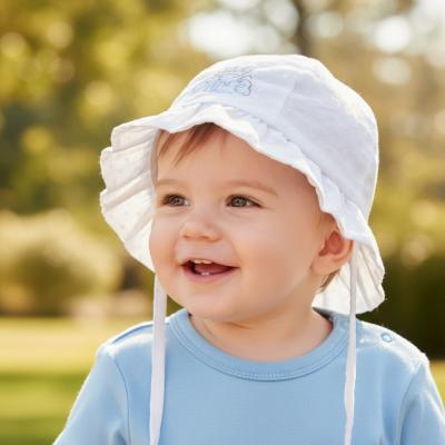 STH86W White Dotty Hat "Prince" (0-24 months)
