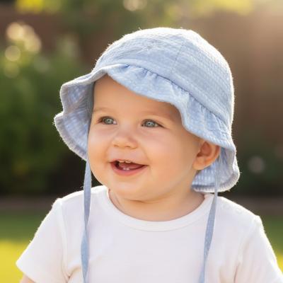 STH88B Sky Checked Hat "Little Star" (0-24 months)