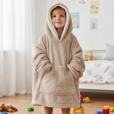 STHD305-BI-2-4 Biscuit Animal Embossed Hoodies (2-4 years)