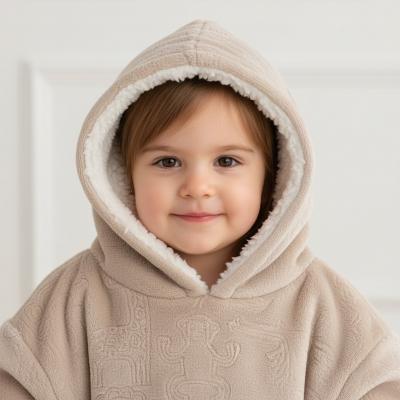 STHD305-BI-6-24 Biscuit Animal Embossed Hoodies (6-24 months)