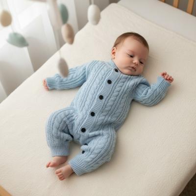 STRM16S Blue Cable Romper (0-12 months)