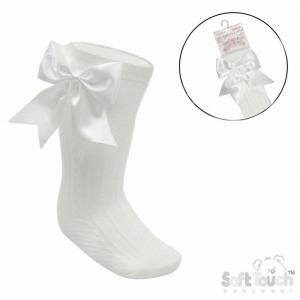STS350-C  Cream Elegance  Bow Sock  (0-24 months)