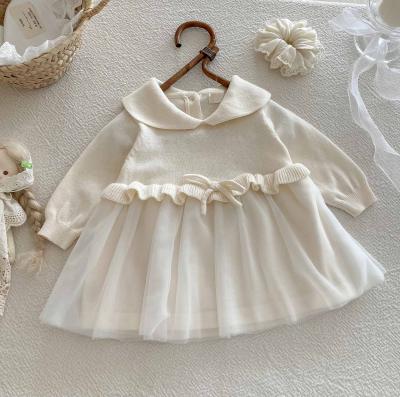 SV2522I  Ivory Luxury Knitted  and Net Dress   (0-12 months)