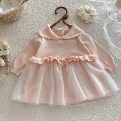SV2522P  Pink Luxury Knitted  and Net Dress   (0-12 months)